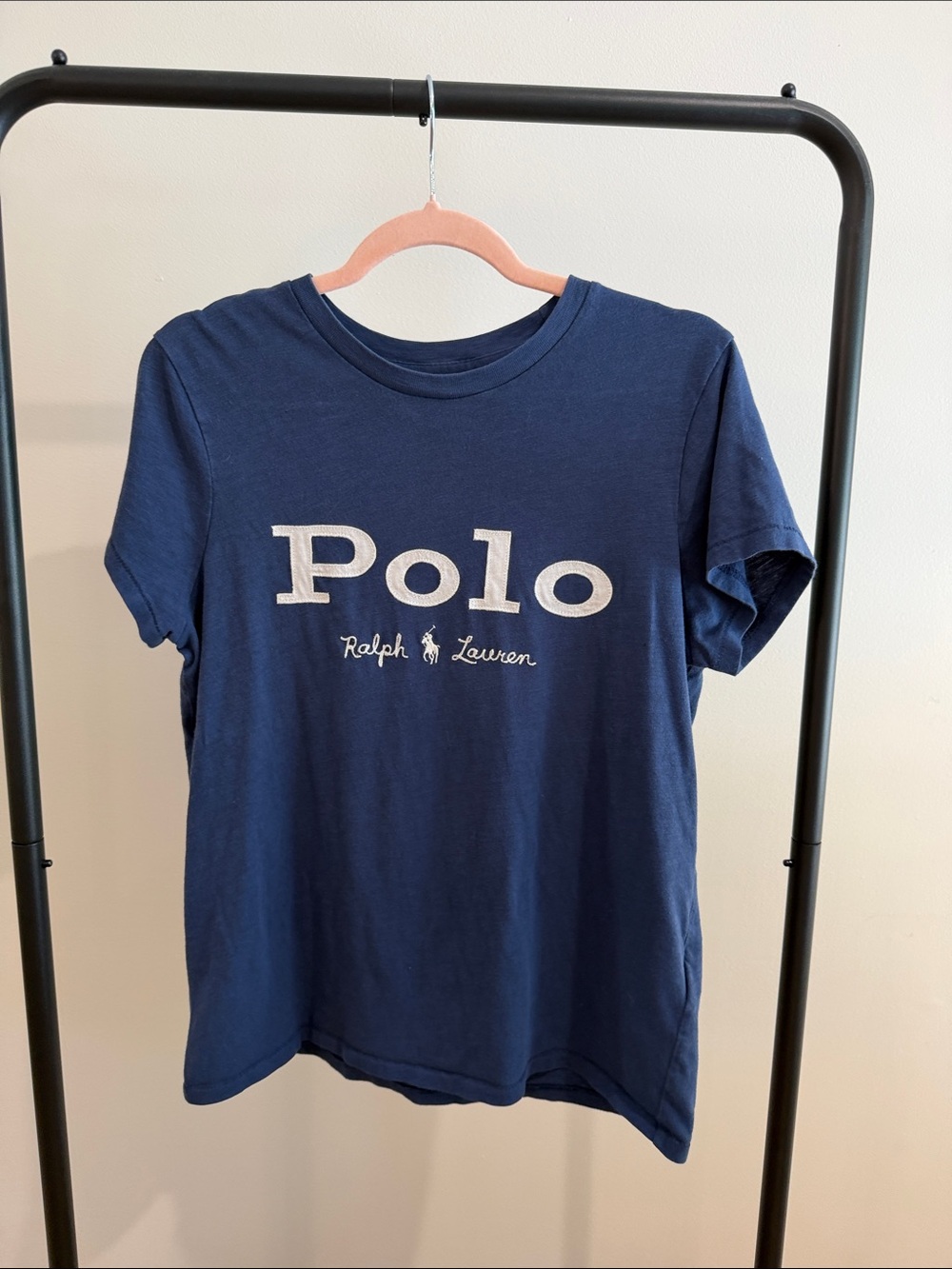 Polo by Ralph Lauren Navy Crewneck Tee with White Logo